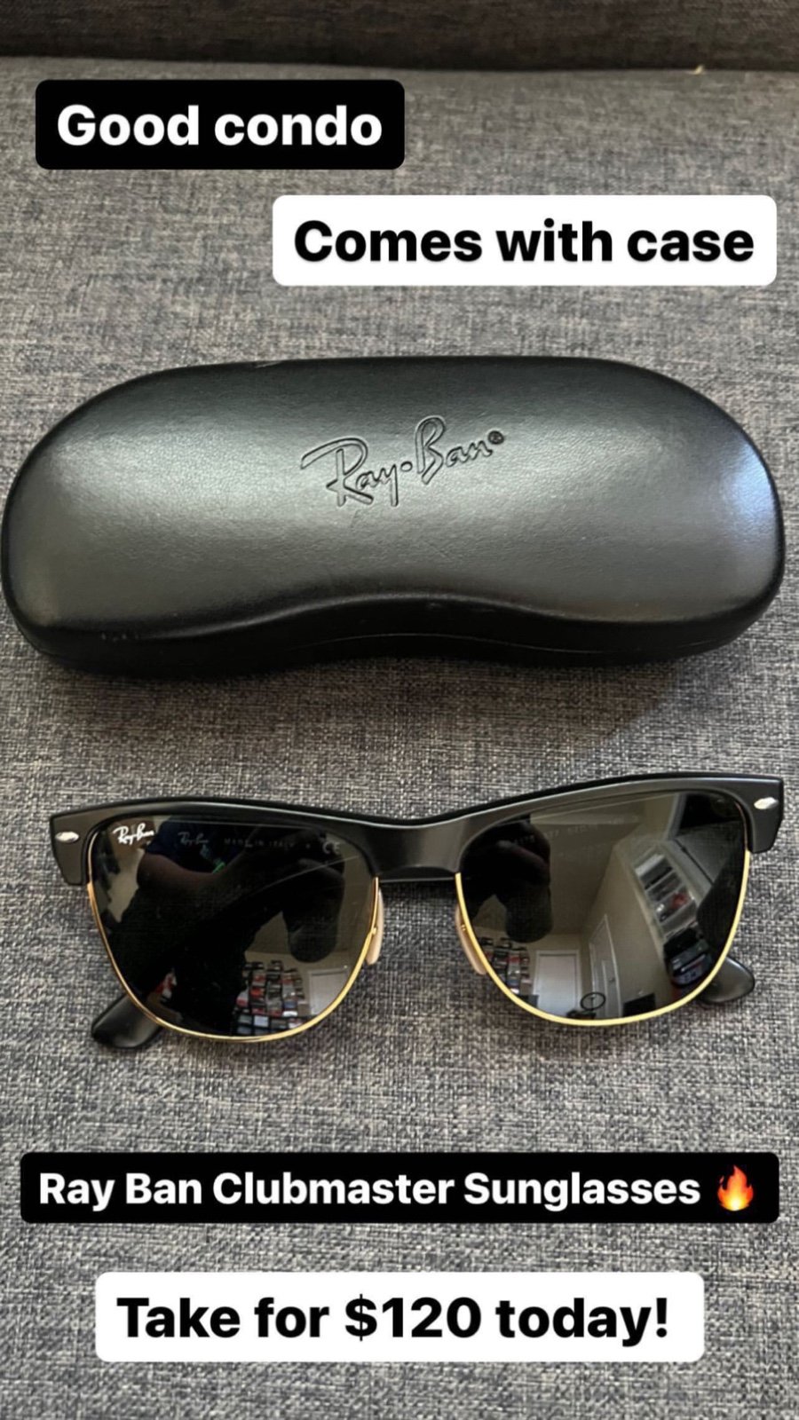 Ray Ban Clubmaster Sunglasses w/ Case