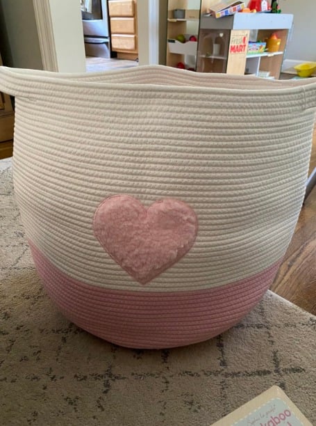 Large Cotton Rope Basket, Woven Storage Basket for Toy, Laundry and Blanket