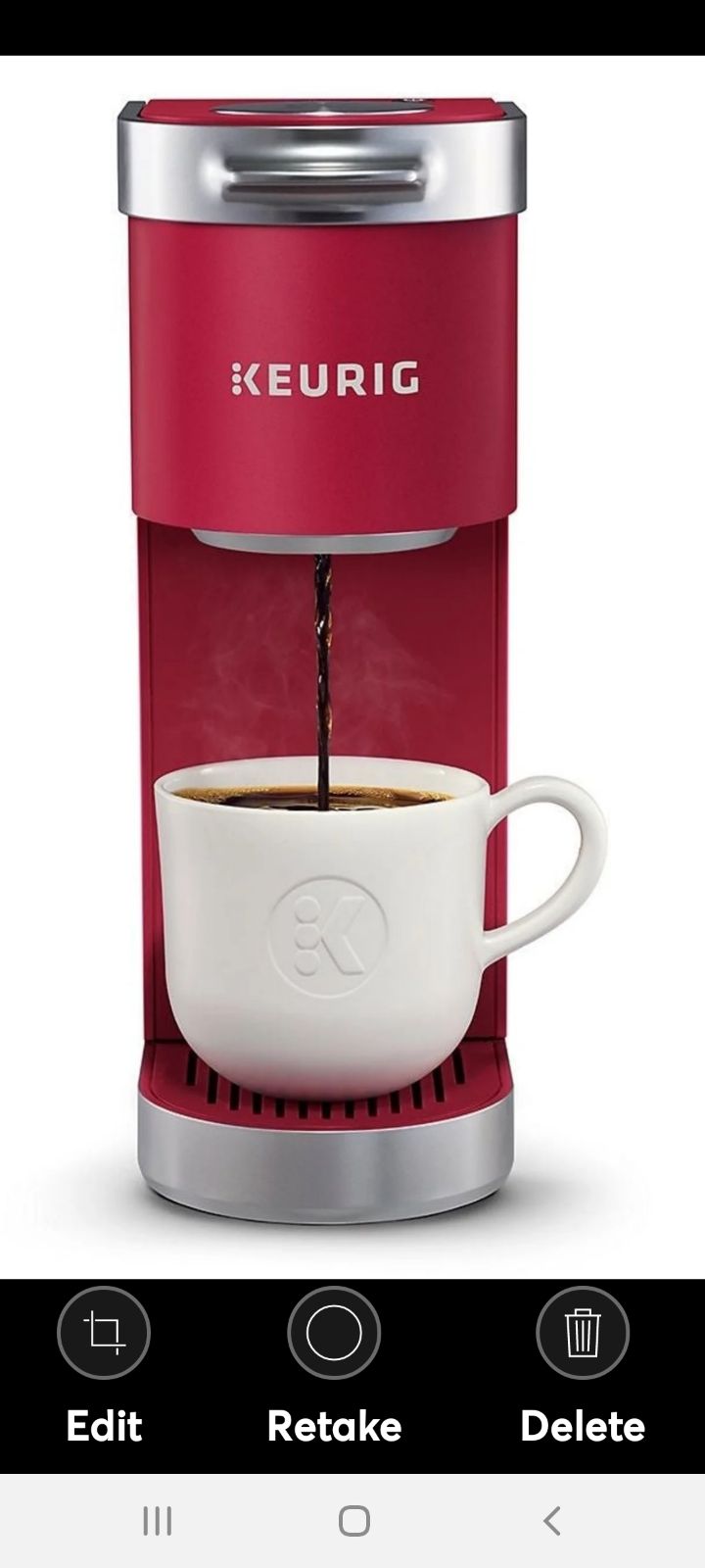 Keurig mini red coffee maker