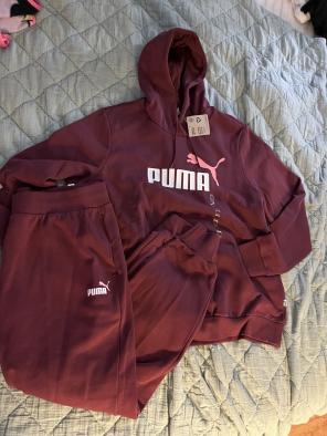 Burgundy puma clearance sweatsuit
