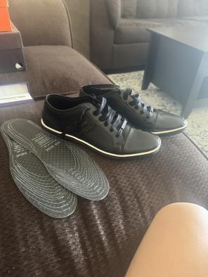 Hugo BossヒューゴボスKilian Tennis Sneakersスニーカー Hugo Boss Men's High Tops Kilian Hito Blue/white Sneakers